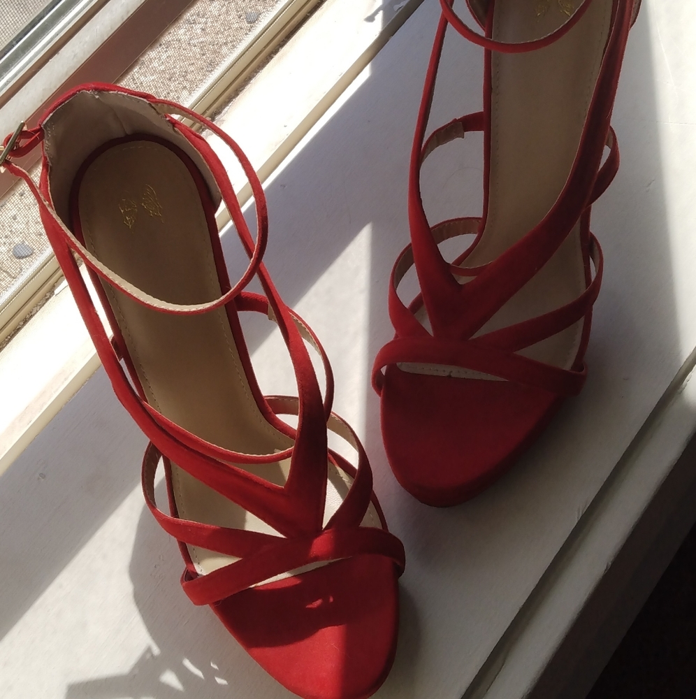 Hot red high heel shoes